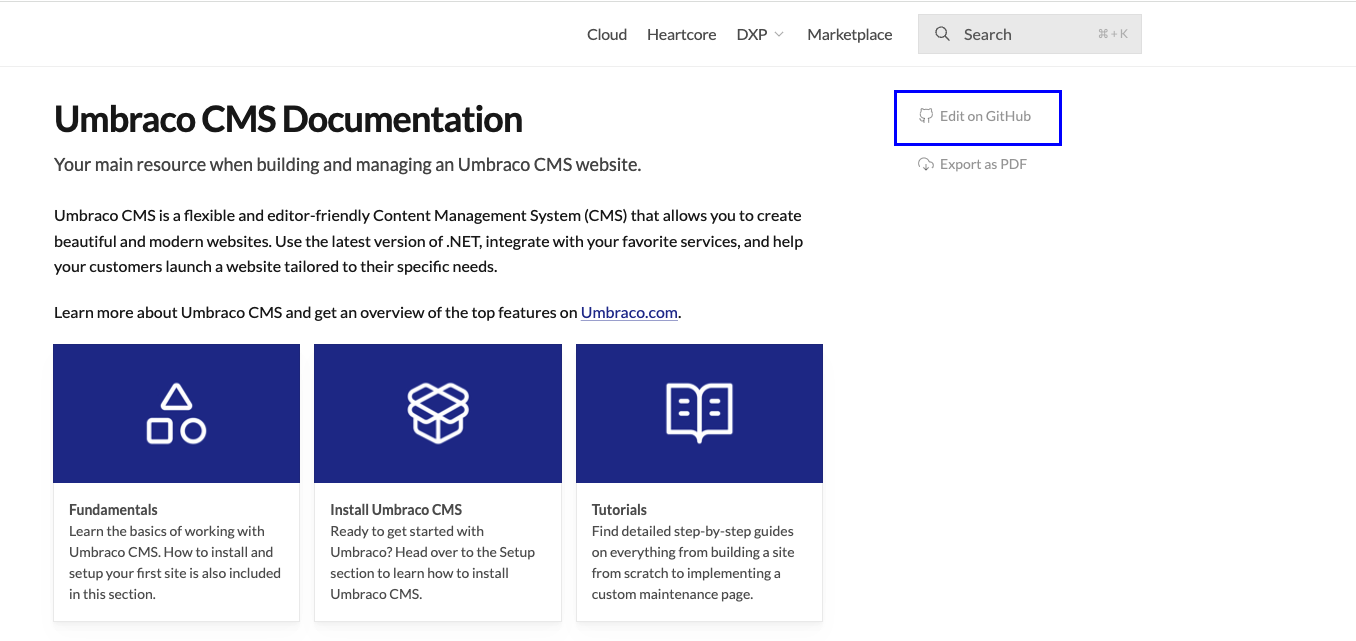 Highlighting the GitHub Edit button